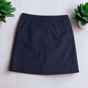 LOFT Pencil Skirt Womens Small Black Zip Back Petites